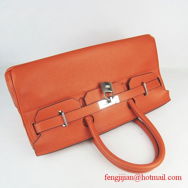 Hermes Birkin 42cm Togo Leather Bag 6109 Orange gold padlock